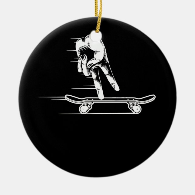 Fingerboard-Skaten Keramik Ornament (Vorne)