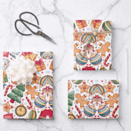 Fingerbrett für festes Urlaubsmuster Geschenkpapier Set
