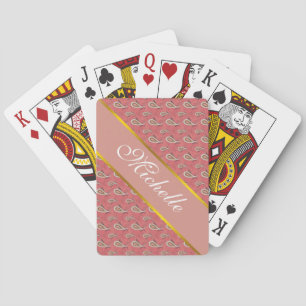 Fingerhut-Blumenblatt-Paisley-Muster Spielkarten