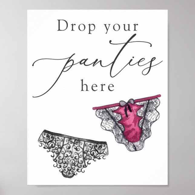 Fingerie Dusche Drop Ihre Hosen hier Unterschreibe Poster (Vorne)