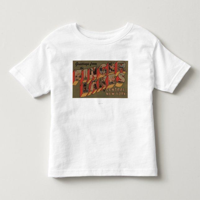 Fingerlakes, New York - große Buchstabe-Szenen Kleinkind T-shirt (Vorderseite)