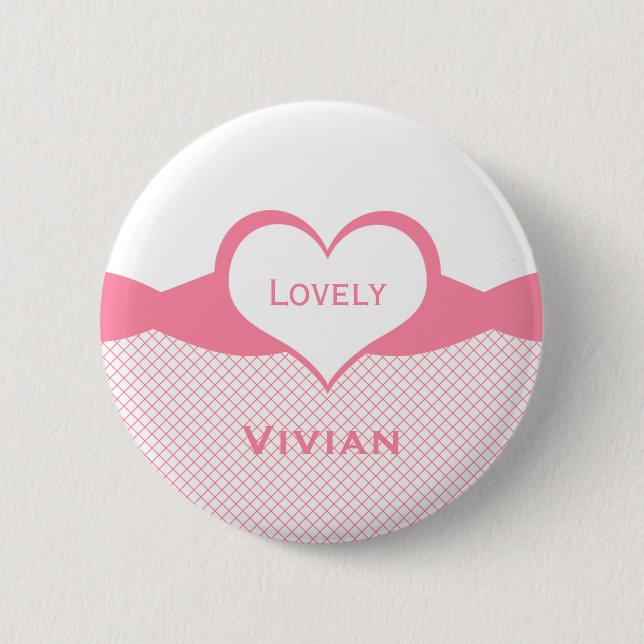 Fingerntasten aus weichem Herzen, rosa Button (Vorderseite)