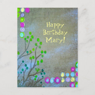 Fingerprint Abstrakt Happy Bday! Postkarte