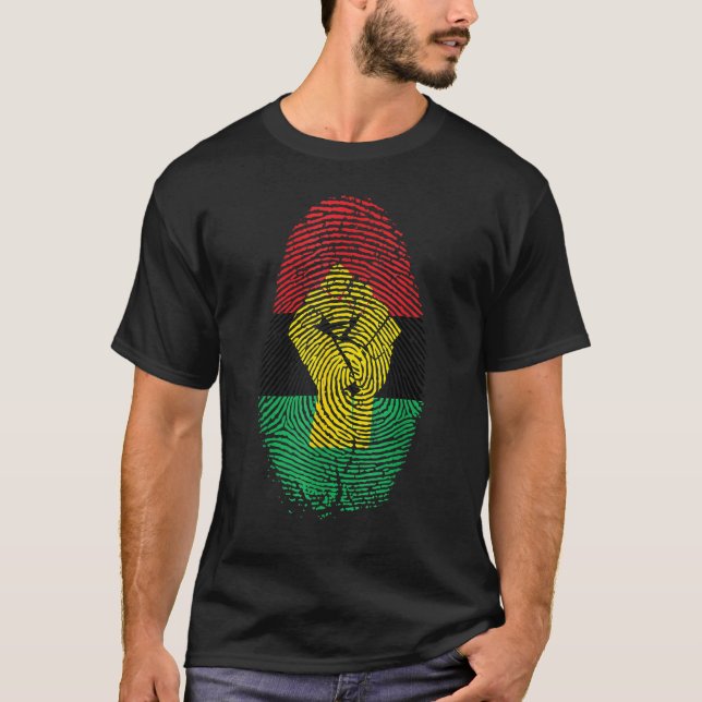 Fingerprint Black History Month Afro African Pride T-Shirt (Vorderseite)