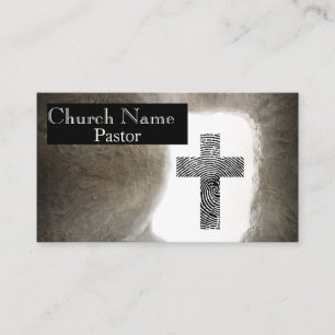 Fingerprint Cross leere Grabkirchenpfarrer Visitenkarte