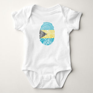 Fingerprint der Bahamas-Flagge Baby Strampler