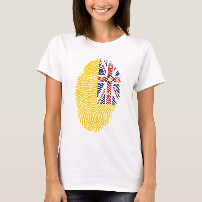 Fingerprint der Niue-Flagge T-Shirt (Vorderseite)