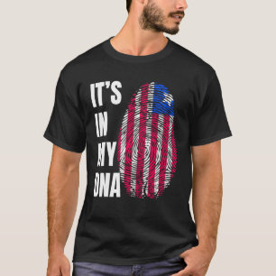 Fingerprint DNA Biometrie Flag Liberia T-Shirt