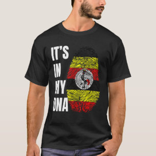 Fingerprint DNA Biometrie Flag Uganda T-Shirt