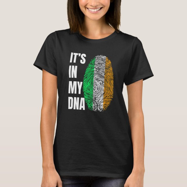 Fingerprint DNA Biometry Irish Flag Ireland   T-Shirt (Vorderseite)