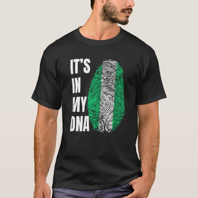 Fingerprint DNA Biometry Nigerian Flag Nigeria   T-Shirt (Vorderseite)