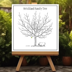 Fingerprint Rustic Hog Family Tree Poster