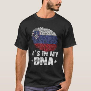 Fingerprint Slovenien Flag Es ist in meiner DNA T-Shirt