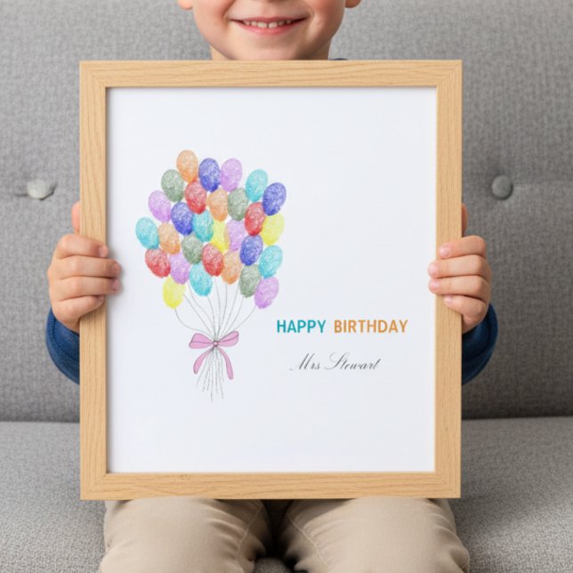 Fingerprint  teacher appreaciation Birthday Poster (Von Creator hochgeladen)