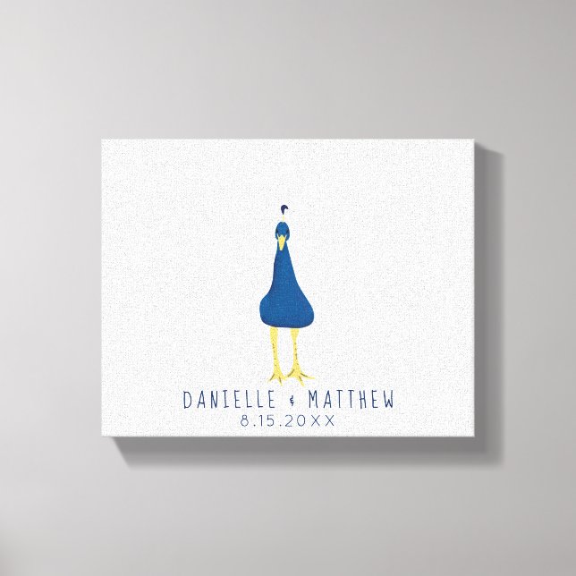 Fingerprint Thumbprint Peacock Schwanz Wedding Leinwanddruck (Vorderseite)