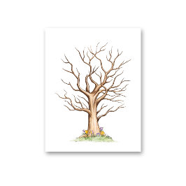 Fingerprint Tree Guest Book ohne Herz Poster