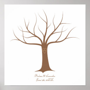 Fingerprint Tree Wedding Guestbook Poster