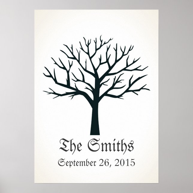 Fingerprint Tree Wedding Guestbook Poster (Vorne)