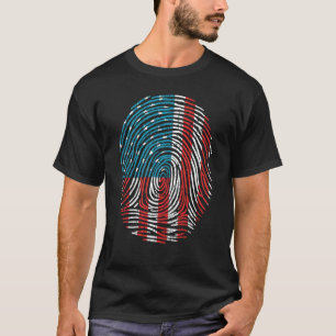 Fingerprint usa American Flag 4. Juli T-Shirt
