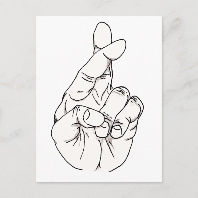 Fingers Crossed Postkarte (Vorderseite)