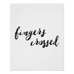 Fingers Crossed Typografie Poster