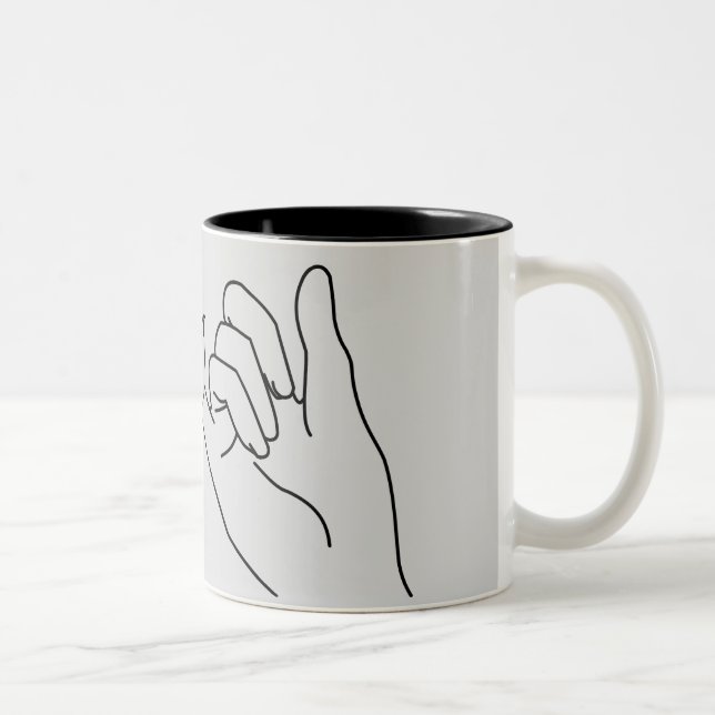 Fingerversprechen Zweifarbige Tasse (Rechts)