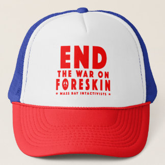 Finissez la guerre sur le casquette bleu blanc