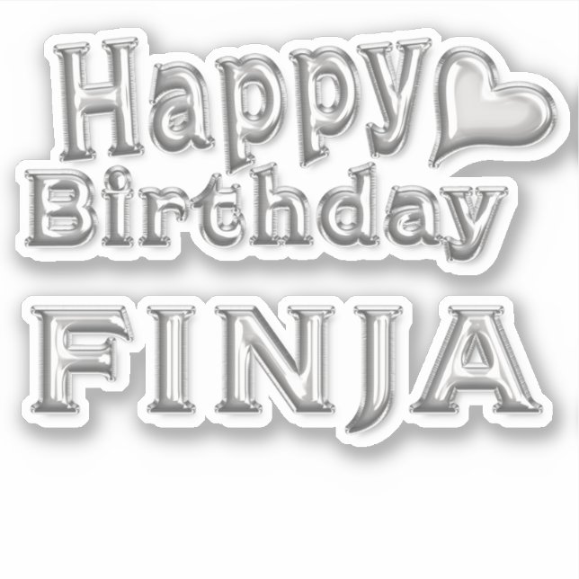 Finja Happy Birthday Autocollants (Devant)