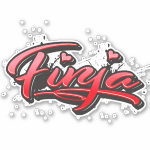 Finja red Heart Graffiti Aufkleber Sticker