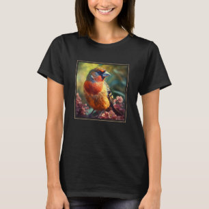 Fink Vogel Garten Blumen Malerei Haustier Mama Pap T-Shirt
