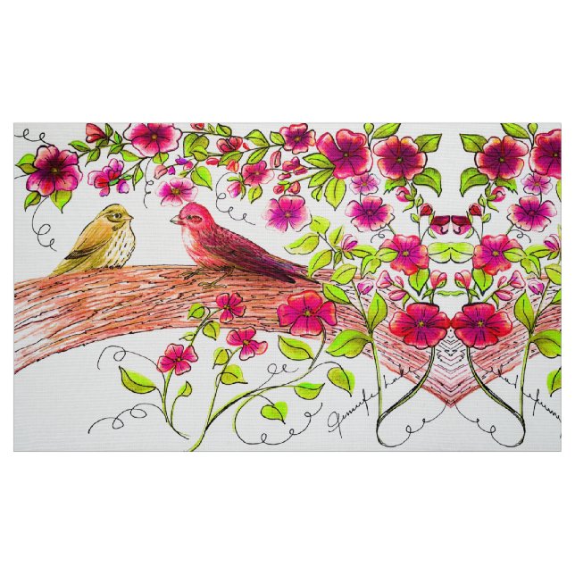 Finken im Frühling Stoff (Fat Quarter (45,7 x 55,9 cm))