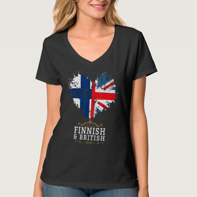 Finland Flag Ideas For Kids & Novelty UK British F T-Shirt (Vorderseite)