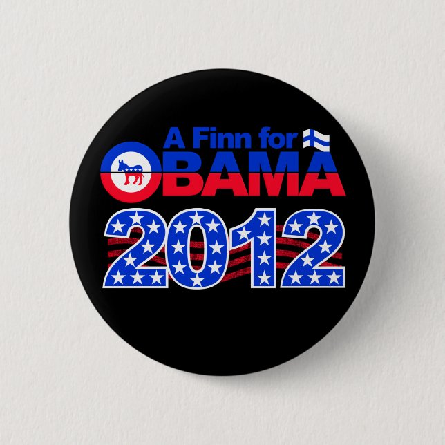 FINN FÜR OBAMA 2012 BUTTON (Vorderseite)