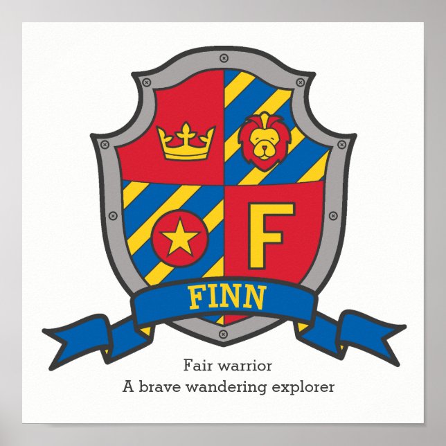 Finnen Jungen F Name bedeutet heraldry Schild Post (Vorne)