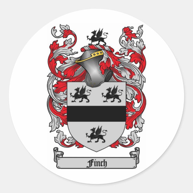 FINNES FAMILIENWAPPEN - FEINSCHUHE VON WAFFEN RUNDER AUFKLEBER (Vorderseite)