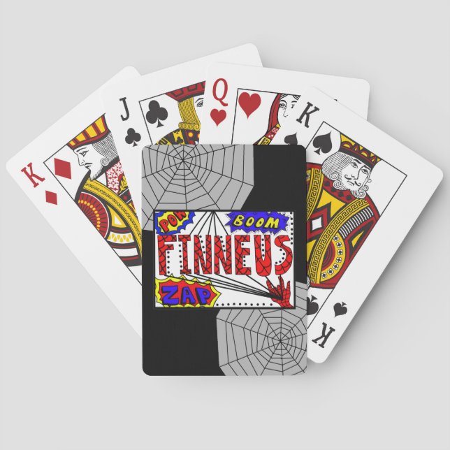 Finneus Spider Webs und Superpower Spielkarten (Rückseite)