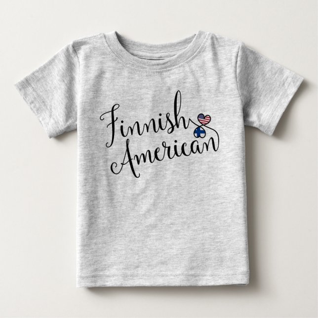 Finnisch American Entwinted Hearts Baby T-shirt (Vorderseite)