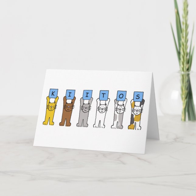 Finnisch danke Kiitos Cartoon Cats (Vorderseite)