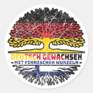 Finnisch Deutsch Deutschland Baum Wurzel Runder Aufkleber