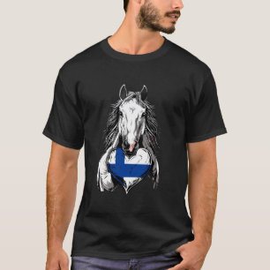 Finnisch Finnische Wurzeln Pferd Herz Finnischer S T-Shirt