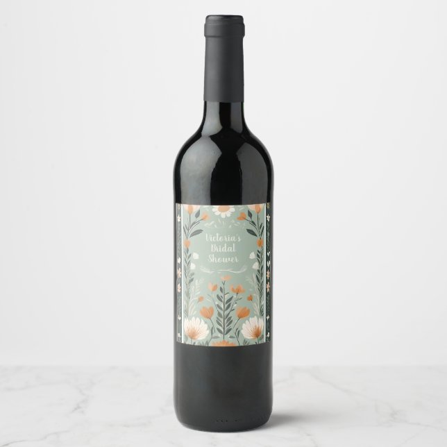 Finnisch Floral Weinetikett (Vorderseite)