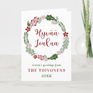 Finnisch frohe Weihnachten, Hyvää joulua, Custom Feiertagskarte