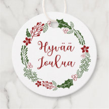 Finnisch frohe Weihnachten, Hyvää joulua, Custom