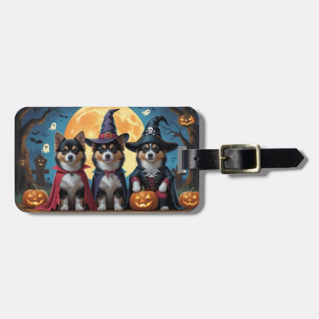 Finnisch Lapphund Hunde Pumpkin Halloween Funny Gepäckanhänger (Vorderseite horizontal)