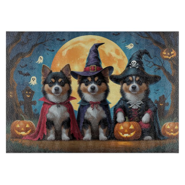 Finnisch Lapphund Hunde Pumpkin Halloween Funny Schneidebrett (Vorderseite)