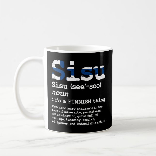 Finnisch Sisu Finland Sisu Print Finns Sisu Produk Kaffeetasse (Links)