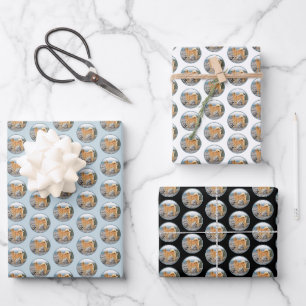 Finnisch-Spitz-am-Strand-Gemälde - Hundekunst Geschenkpapier Set