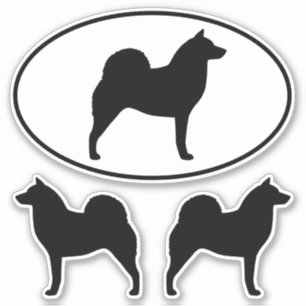 Finnisch Spitz Dog Silhouetten Vinyl Sticker Set