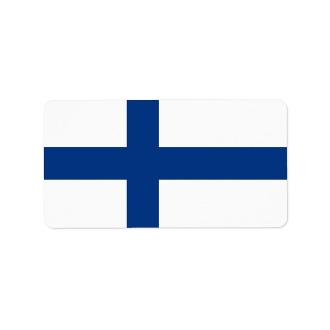 Finnische Flagge Adressaufkleber (Vorne)