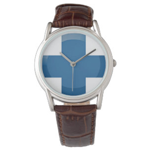 Finnische Flagge Armbanduhr